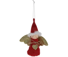Christmas Decoration Kalėdinis angeliuko papuošimas 14 cm raudonas