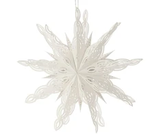 Christmas Decoration DEKORACINĖ ŽVAIGŽDĖ SNAIGĖ KABINAMA POPIERINĖ 75CM BALTA 9 KAMPŲ 1067957