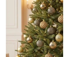 Christmas Decoration Plastikiniai kalėdiniai burbulai 6 cm, 35 vnt., gintariniai