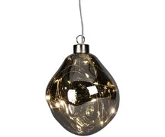 Christmas Decoration stiklinis LED lašo formos papuošalas 10cm