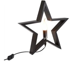 Christmas Decoration Medinis LED šviestuvas žvaigždė 34,5 cm juodas