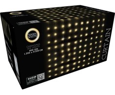 Christmas Decoration KALĖDINĖS EGLUTĖS GIRLIANDA ŠVIESTUVAS-UŽDENGA LAUKUI/VIDUI 400 LED WW 200X200CM SU NUOTOLINIO VALDYMO PILTELIU ŠILTAI BALTA