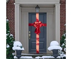 Christmas Decoration Dekoratyvinė juostelė durelėms Raudona 33x42 cm - Kalėdų dekoracija
