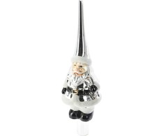 Christmas Decoration STIKLINĖ KALĖDŲ EGLUTĖS VIRŠŪNĖ 28CM SIDABRINIS SENELIS ŠALTIS 1067889