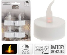 Ambiance Light Rinkinys 4 ŚWIECZEK Arbatos lemputė LED laikmatis Baltas 840964