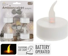 Dekoracja Domu Ambiance Light 4 LED ARBATINIŲ ŽVAKIŲ RINKINYS 756504