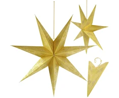 Mondex Christmas Gifts GWIAZDA DEKORACYJNA PAPIEROWA 45CM ZŁOTA