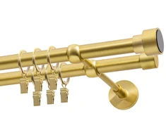 Decastyl Dviguba karnisas FI 19 mm žalvarinis satininis 480 cm SLICK su ratais KOWALSKI