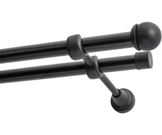 Decastyl Dvigubas karnizas FI 19 mm juodas 400 cm su rankena MAX KOWALSKI
