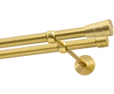Decastyl Dvivietis karnizas FI 19 mm, satino žalvaris, 200 cm, kūgio formos, KOWALSKI