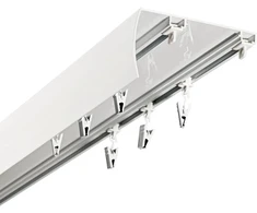 Decastyl PAKABINAMA LUBŲ SISTEMA SU UŽDANGA, PLATUS ATSTUMAS TARP BĖGIŲ 102 MM, SLANKIKLIAI SU KABLIAIS 150 CM, ALIUMININĖ BALTA DVIGUBA KOWALSKI