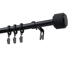 Decastyl Stumdomas vienos eilės karnizas FI 19 MM OMEGA Juodas 200-300 CM SU RATUKAIS KOWALSKI