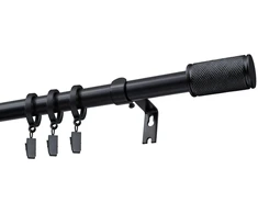 Decastyl Vienas strypas užuolaidoms, ištraukiamas, FI 19 mm, juodas, 200-300 cm, su žiedais, KOWALSKI