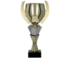 Detal Auksinis ir sidabrinis metalinis puodelis