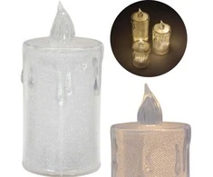 KOOPMAN dekoratyvinė LED žvakė 10,5 cm balta