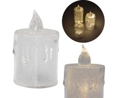 KOOPMAN dekoratyvinė LED žvakė 8 cm skaidri