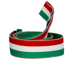 Detal Kaspinas 20 mm - Žalia - Balta - Raudona
