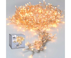 Mondex Christmas Decoration Kalėdinės eglutės lemputės, 480 LED lempučių grandinėlė, laikmatis, šiltai balta, skaidrus laidas