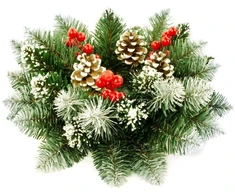 Dekoracja świąteczna Saska Garden Wianek diamentowy 38CM su jarzębiną i szyszkami