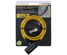 Dunlop dviracio spiralinis užraktas su raktu 0,6x90 cm geltonas