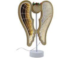 EDELMAN DEKORATYVINIS ANGELAS SPARNAI MEDINIS 106 LED INFINITY 37CM USB LUCA