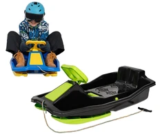 Enero Plastikinės rogės su stabdžiu ir vairavimo mechanizmu MIKOŁAJ 97x53x25 cm juodos