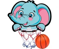 Eddy Toys KREPŠINIO LENTELĖ 40x30CM SU KAMUOLIU ELEPHANT 569659