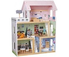 Enero Toys Medinis lėlių namelis su apšvietimu Enero