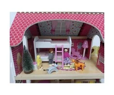 Enero Toys Medinis lėlių namelis su apšvietimu Enero