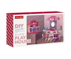 Enero Toys Kosmetinė-lėliukų namelis 2 in1 25x19,5x41,5 cm