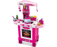 Enero Toys Vaikų virtuvė su 32 elementais rožinė