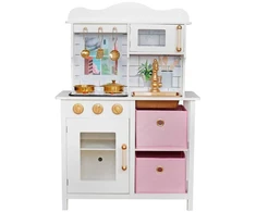 Enero Toys Medinė vaikiška virtuvėlė su LED 60x30x88,5cm