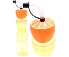 Excellent Houseware Sportinis butelis su šiaudeliu 500 ml