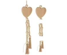 Home Styling Collection Pakabinama boho dekoracija medinė širdis
