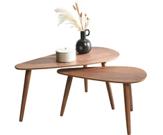 Home Styling Collection SVETAINĖS KAVOS STALIUKŲ RINKINYS 2 VNT. MDF MEDIENOS