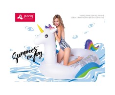 Avenli Jilong Pripučiamas plaustas Sun Club Unicorn, 218x160 cm, baltas