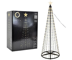 Koopman Kalėdinė dekoracija Dekoratyvinė eglutė 154LED itin šilta balta 150CM pultelis juodas rėmas