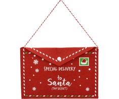 Christmas Decoration KALĖDINIS VOKAS LAIŠKAS KALĖDŲ SENELIUI VELTINIS 38X30CM SPECIALUS PRISTATYMAS