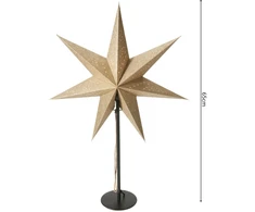 KOOPMAN Dekoracja świąteczna Christmas decoration Gwiazda dekoracyjna su podświetleniem LED wys:65CM CHAMPAGNE