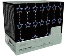 KOOPMAN Kalėdinės žvaigždutės LED užuolaida 200x200 cm