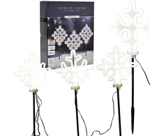 KOOPMAN LAMPKI OGRODOWE STICK ŚNIEŻYNKI NEON LED 58 CM 3 SZT balta IP44