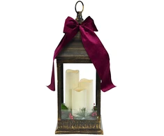KOOPMAN Dekoracja świąteczna Affek Design Latarnia lampion adwentowy znicz LED 60CM 3 świece juoda
