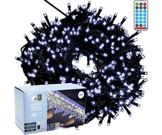 KOOPMAN SOLARNY ŁAŃCUCH ŚWIETLNY 240 LED 13 FUNKCJI USB ZIMNY Baltas