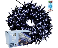 Lampki choinkowe Koopman Lampki choinkowe sople 480 LED solarne su pultu USB światło zimnobiałe 18,6 m