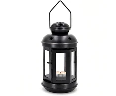 KOOPMAN ŚWIECZNIK NA TEA LIGHT LATARENKA 20CM Juoda