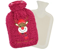 KOOPMAN TERMOFOR GUMOWY XMAS 1,75L USMIECHNIĘTY RENIFER Raudonas