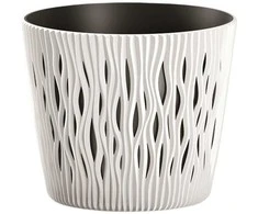 Prosperplast vazonas smėlio spalvos, apvalus, 19 cm skersmens, Baltas