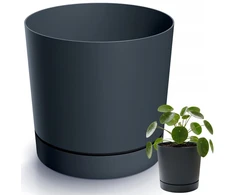 Prosperplast Dekoratyvinis gėlių vazonas Tubo P Ø19.9cm H19.6cm plast./antracito sp.