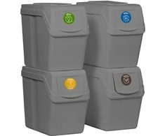 Prosperplast SORTIBOX atliekų rūšiavimo šiukšliadėžių rinkinys, 4x20L (ISWB20S4-405U)
