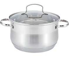 Maestro Plieninis puodas su dangčiu indukcinei ir dujinei viryklei 20cm 3.9L MAESTRO MR-3512-20